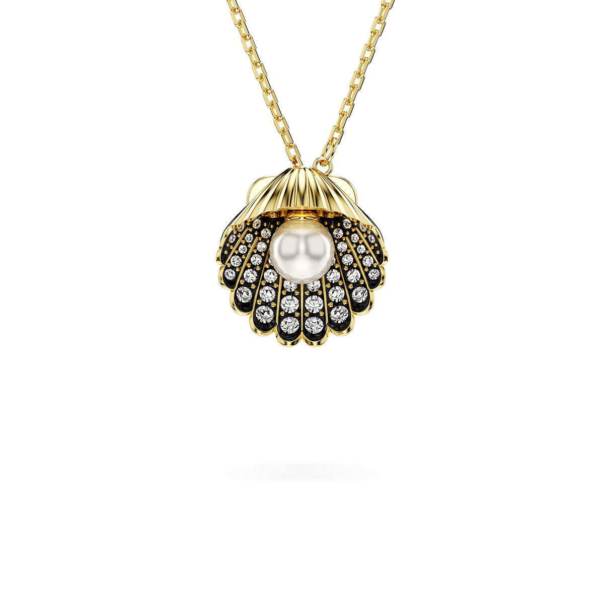 Swarovski Jewelry Idyllia Pearl, White, Gold Shell Y Pendant Necklace